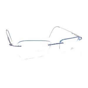 Silhouette 7534 40 6080 Titanium Dark Blue Rimless Eyeglasses Frames 19-40